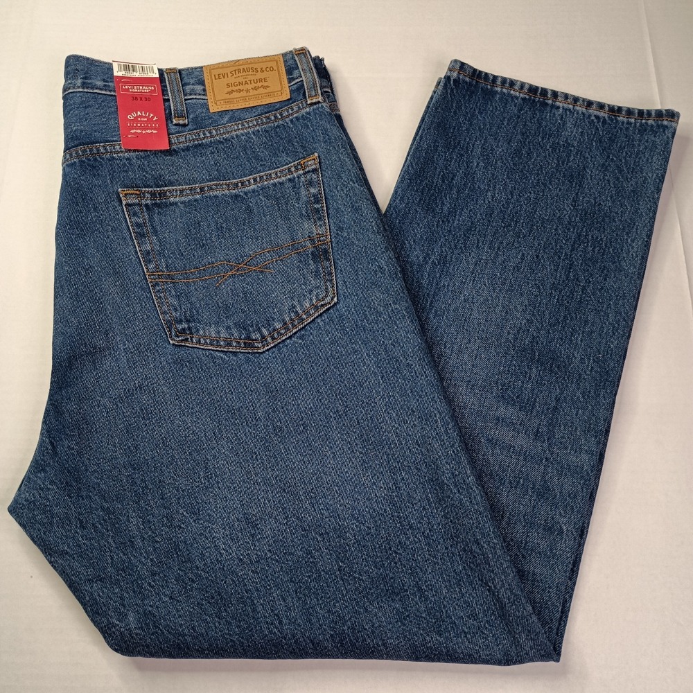 Signature By Levi Strauss Original Straight Jeans Men's Size 38x30 Blue